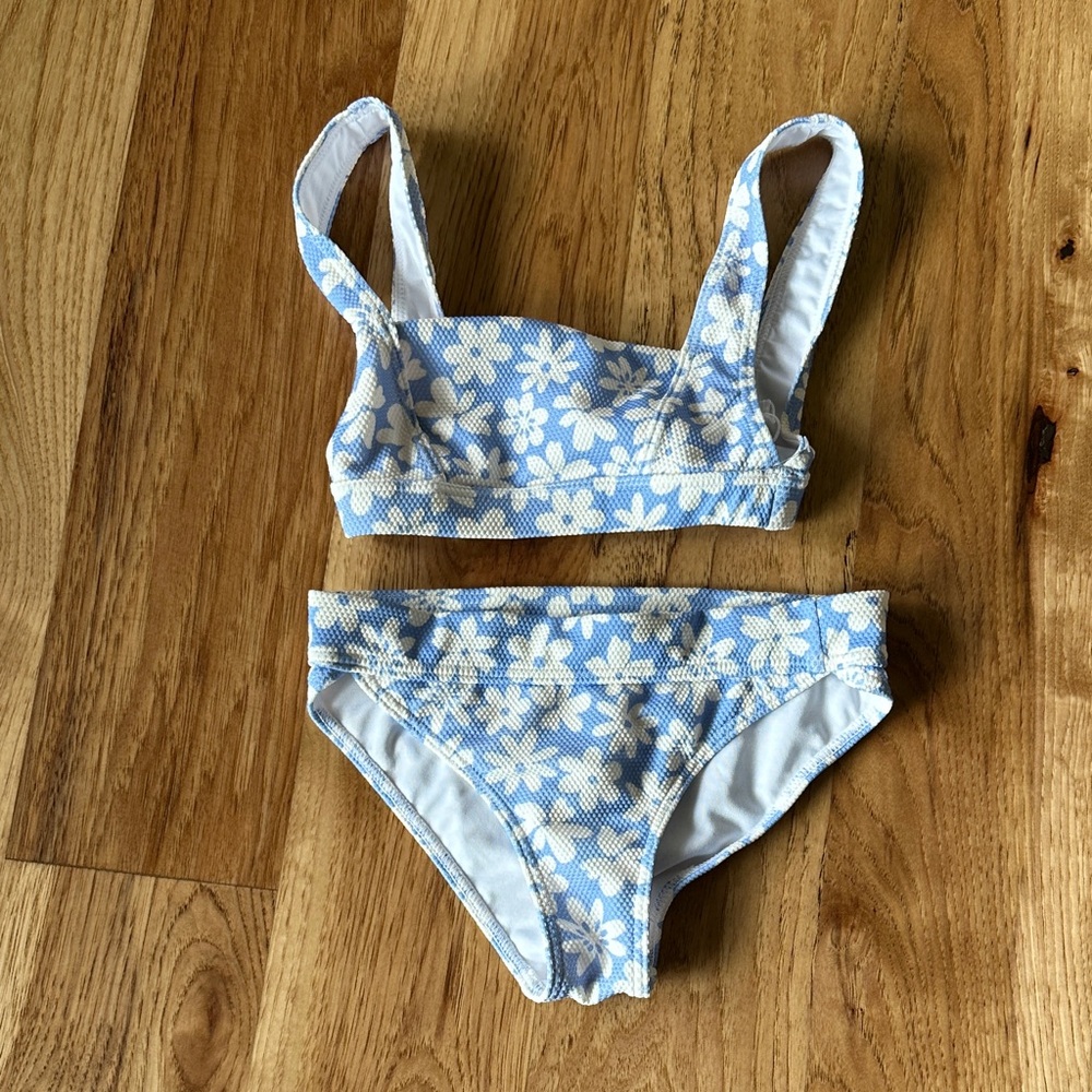Billabong Blue & White Floral Two-Piece Bikini Set-7